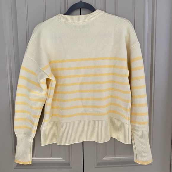 Philosophy Republic Clothing Butter Yellow Striped Crewneck Long Sleeve Sweater - Picture 2 of 7